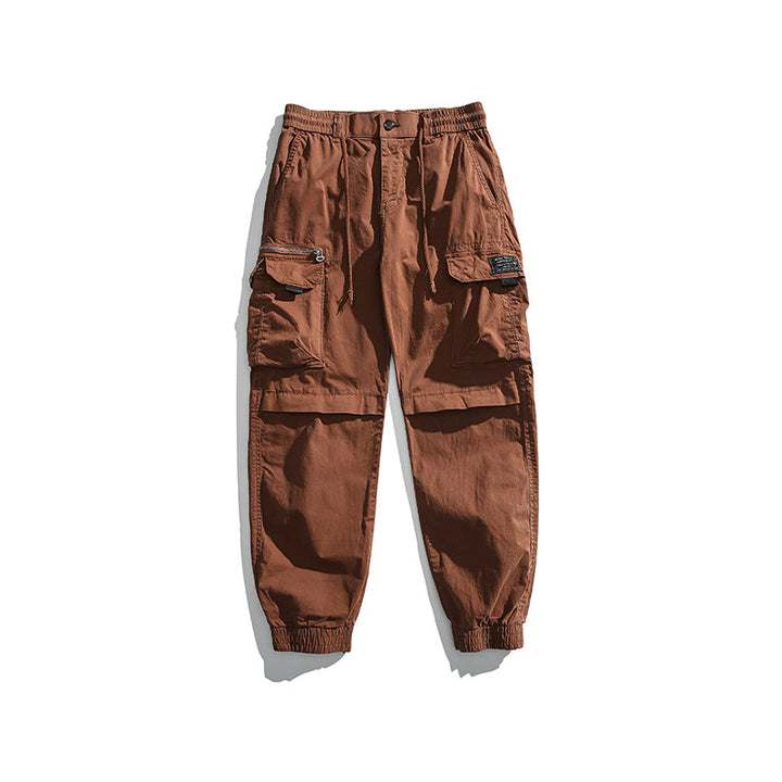 Herren Multifunktionale Cargo-Jogginghose mit Tunnelzugbund, Kniepaneelen und Mehrfachtaschen Drune