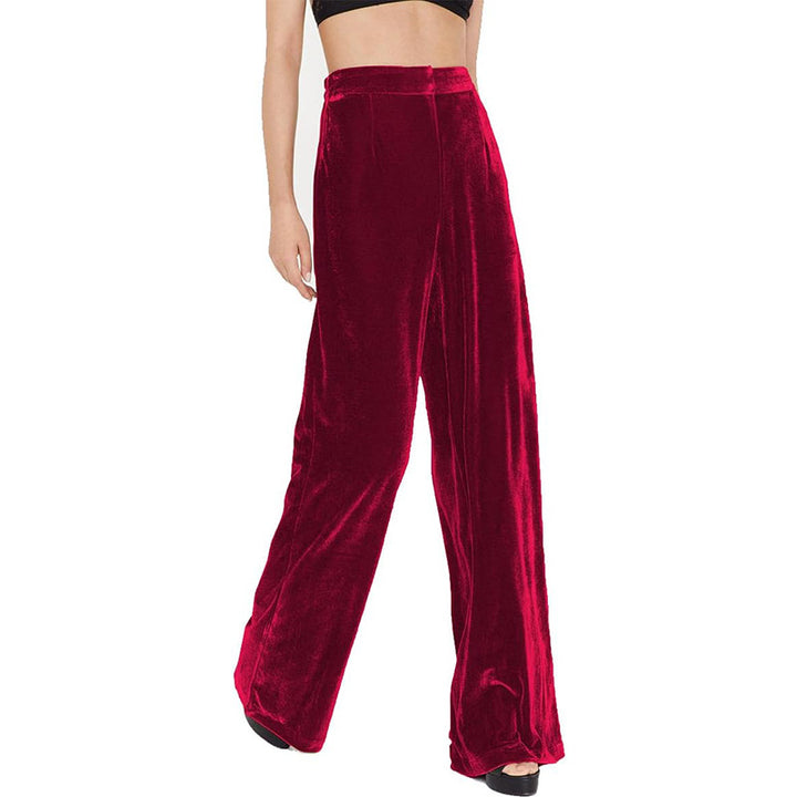 Damen elegante Samtweite Hose mit weitem Bein Drune