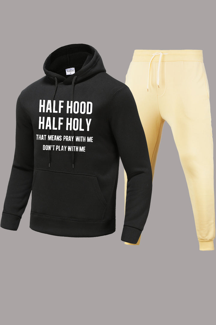 Damen Hoodie und Jogginghose Set mit kraftvollem Aufdruck Drune