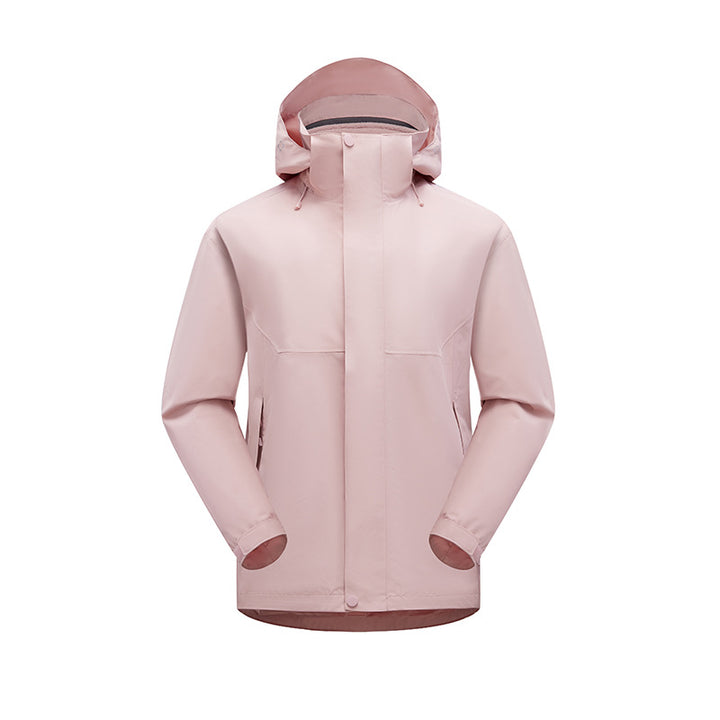 Unisex wasserdichte atmungsaktive Regenjacke mit Kapuze und Fleece-Innenfutter Drune