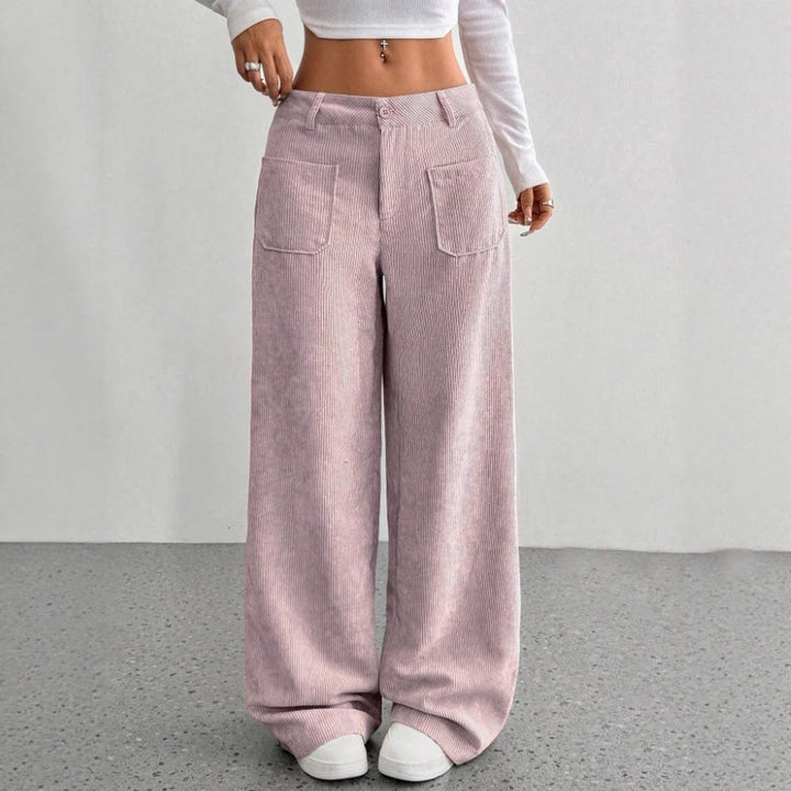 Damen Weite und bequeme Cordhose mit Taschen Drune