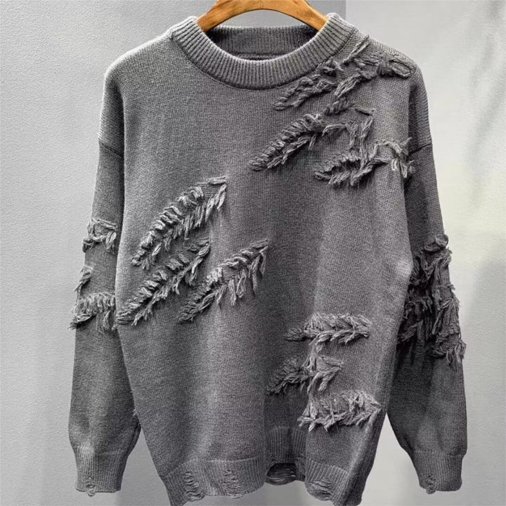 Damen Modischer Pullover mit Fransen Drune