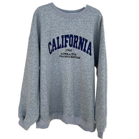 Damen Weites College‑Sweatshirt mit Rundhalsausschnitt und Statement-Print Drune
