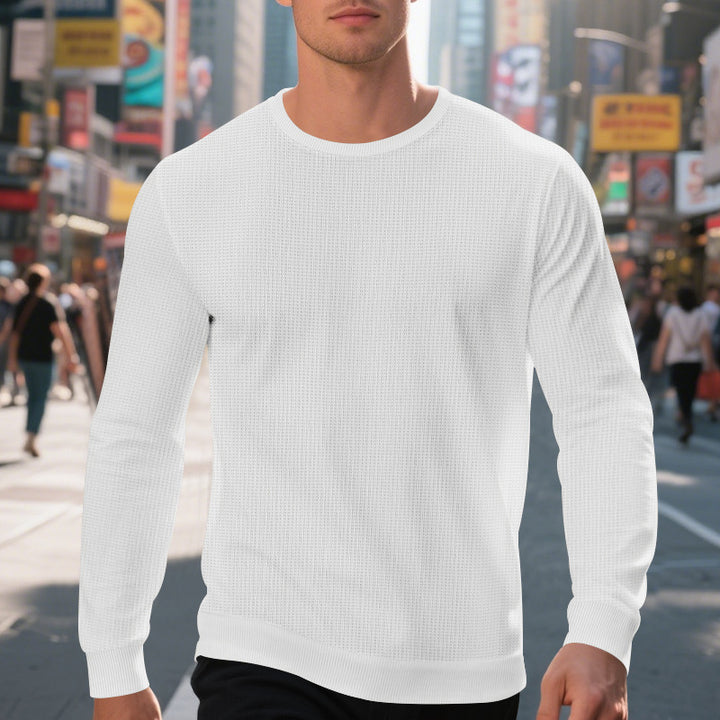 Herren lässiger Rundhalspullover mit strukturiertem Design Drune