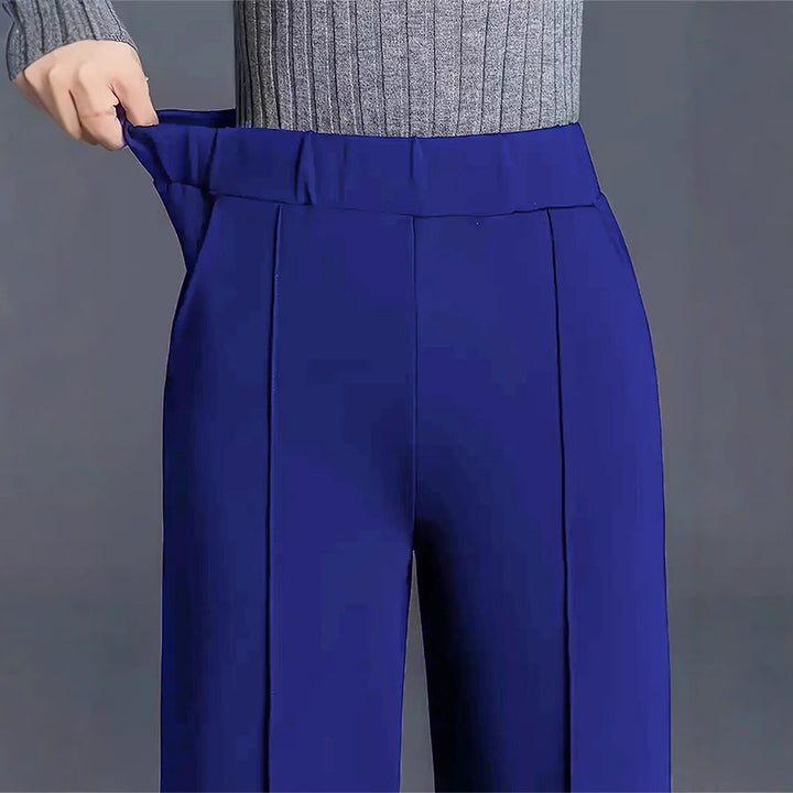 Damen Hochtaillierte Palazzo-Hose mit seitlichen Falten Drune