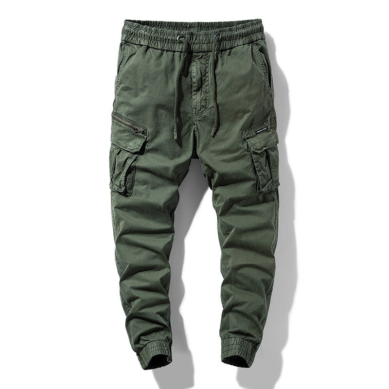 Herren Cargo-Joggerhose mit Tunnelzug, Multifachtaschen und geripptem Knöchelabschluss Drune