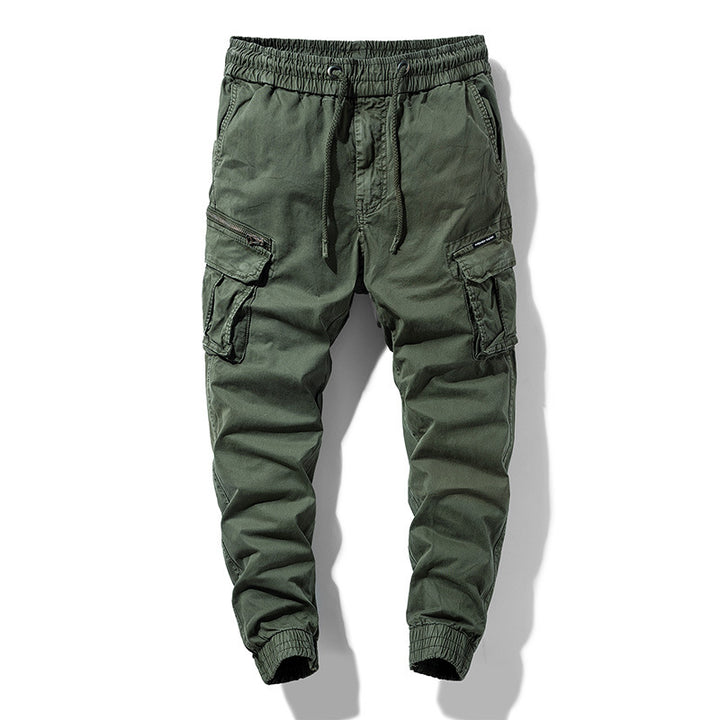 Herren Cargo-Joggerhose mit Tunnelzug, Multifachtaschen und geripptem Knöchelabschluss Drune