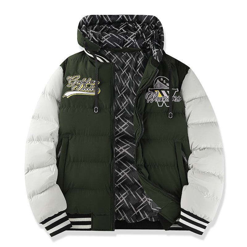 Herren Modische Steppjacke mit hohem Kragen und kontrastierenden Akzenten Drune