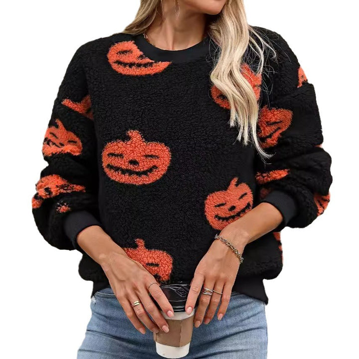 Damen Kuscheliger Sweatshirt mit Halloween-Motiv Drune