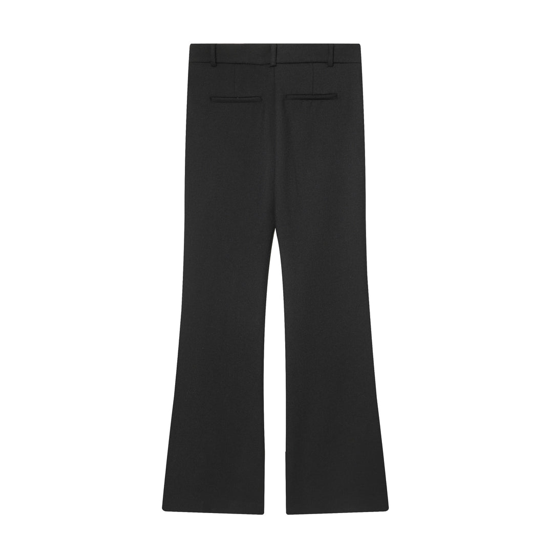 Damen nan taillierte Highwaist-Schlaghose mit verdeckter Frontleiste, Bügelfalte und Eingrifftaschen Drune