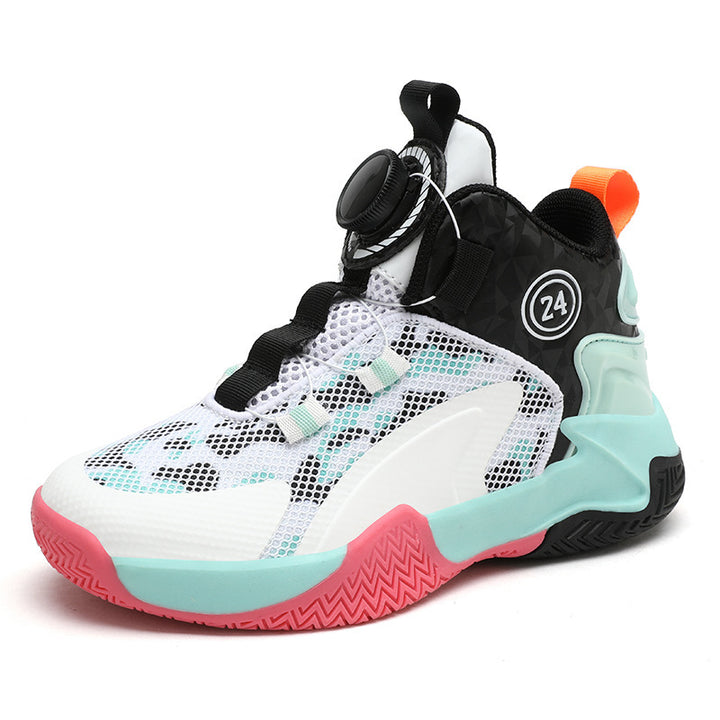 Unisex atmungsaktive Basket-Performance-Sneaker mit Drehverschluss, verstärkter Ferse und griffiger Profillaufsohle Drune