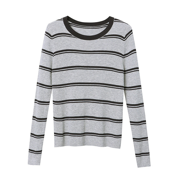 Damen Langarmshirt mit Streifenmuster und feiner Rippstruktur Drune