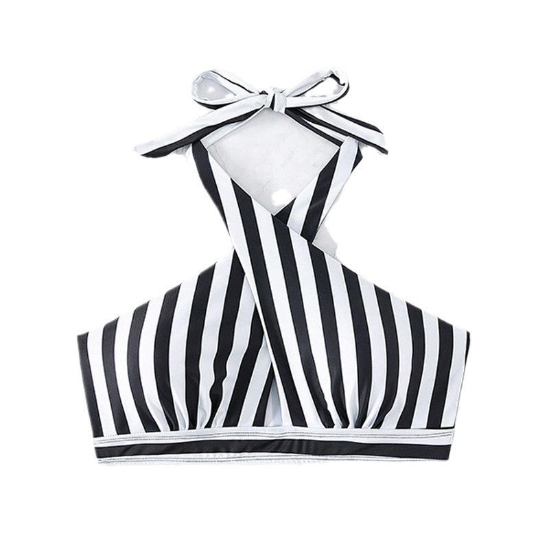 Damen Triangel-Bikinioberteil mit stylischem Streifenmuster Drune