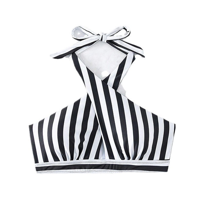 Damen Triangel-Bikinioberteil mit stylischem Streifenmuster Drune