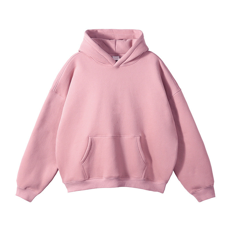 Unisex Schlichter Oversize-Kapuzenpullover mit Soft-Fleece-Innenseite und tiefer Raglannaht Drune