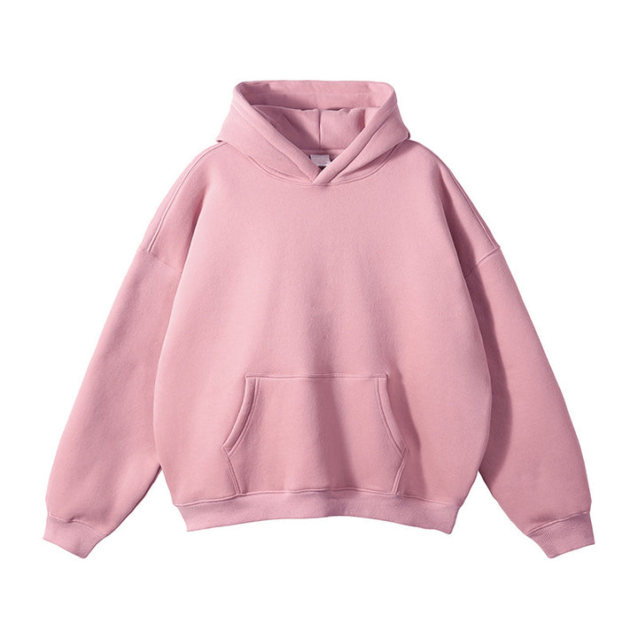 Unisex Schlichter Oversize-Kapuzenpullover mit Soft-Fleece-Innenseite und tiefer Raglannaht Drune