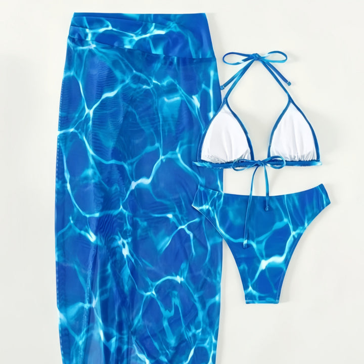 Damen Triangel-Bikini-Set mit eleganter Strandsarong Drune
