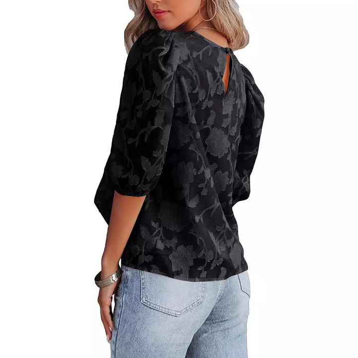 Damen Blumenbestickte Bluse Drune