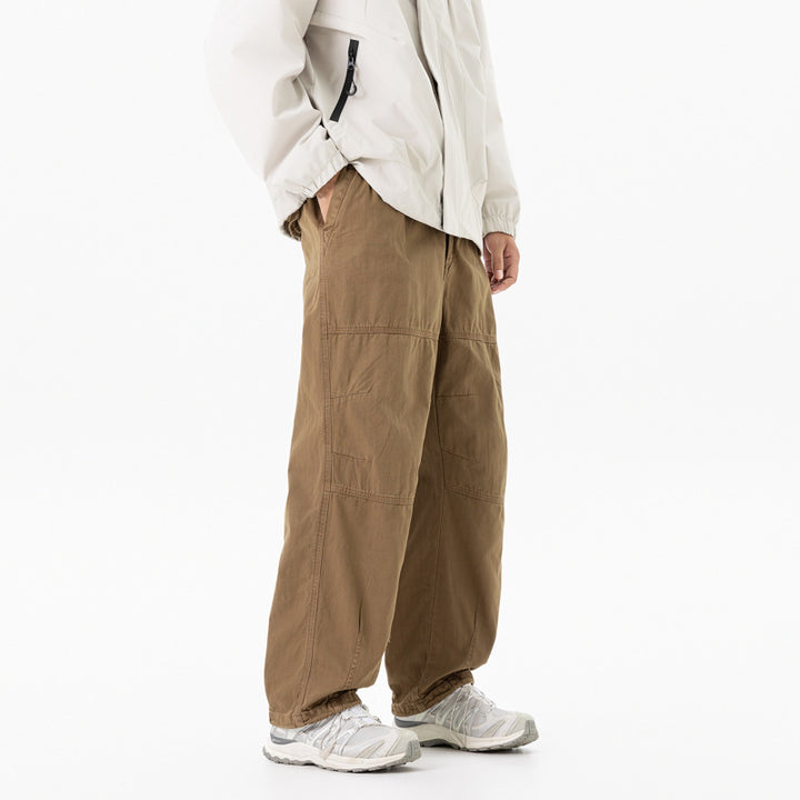 Herren relaxed Utility-Hose mit elastischem Bund, verstärkten Knien und Kordelabschluss Drune