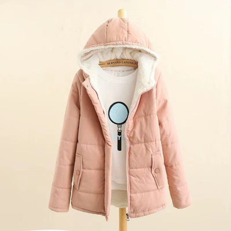 Damen nan gesteppte Kapuzenjacke mit Teddyfutter, verdeckter Druckknopfleiste und Pattentaschen Drune