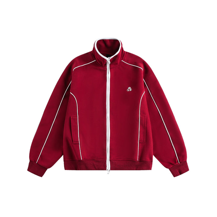 Damen Oversize-Sweatjacke mit Stehkragen und Zwei-Wege-Reißverschluss Drune