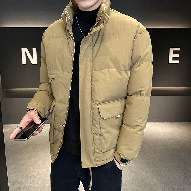 Herren Thermo-Steppjacke mit hohem Stehkragen und aufgesetzten Pattentaschen Drune