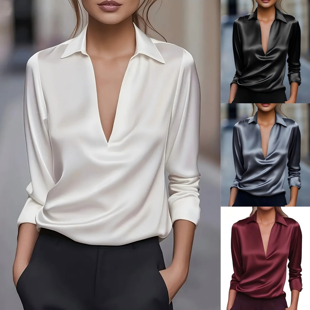 Damen Elegante und seidige Bluse Drune