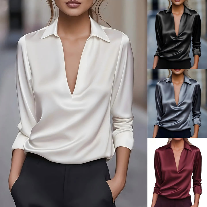 Damen Elegante und seidige Bluse Drune