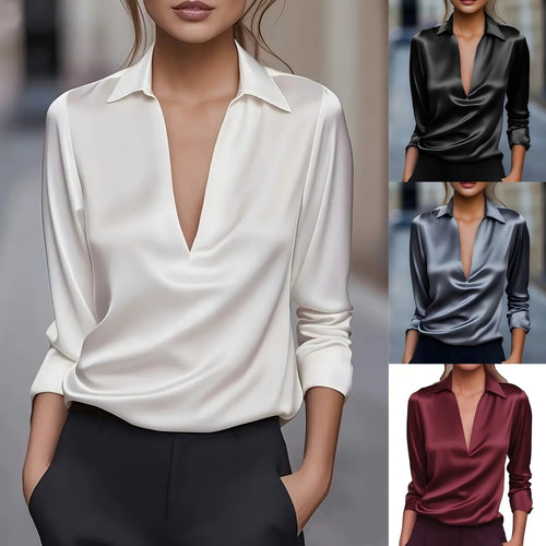 Damen Elegante und seidige Bluse Drune