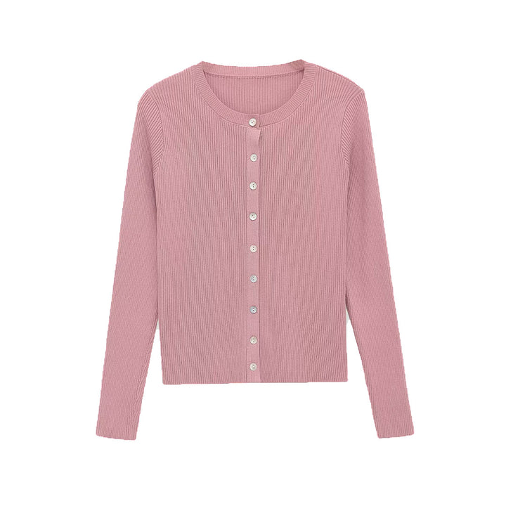 Damen Feinstrick-Cardigan mit Rippstruktur und durchgehender Knopfleiste Drune