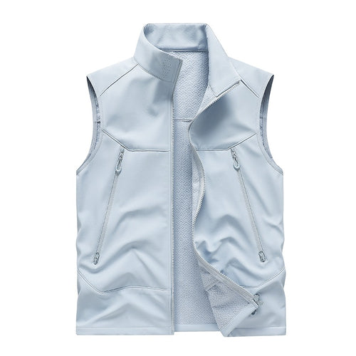 Herren Wasserabweisende Softshell-Weste mit Stehkragen, Reißverschlusstaschen & Atmungsaktivem Futter Drune
