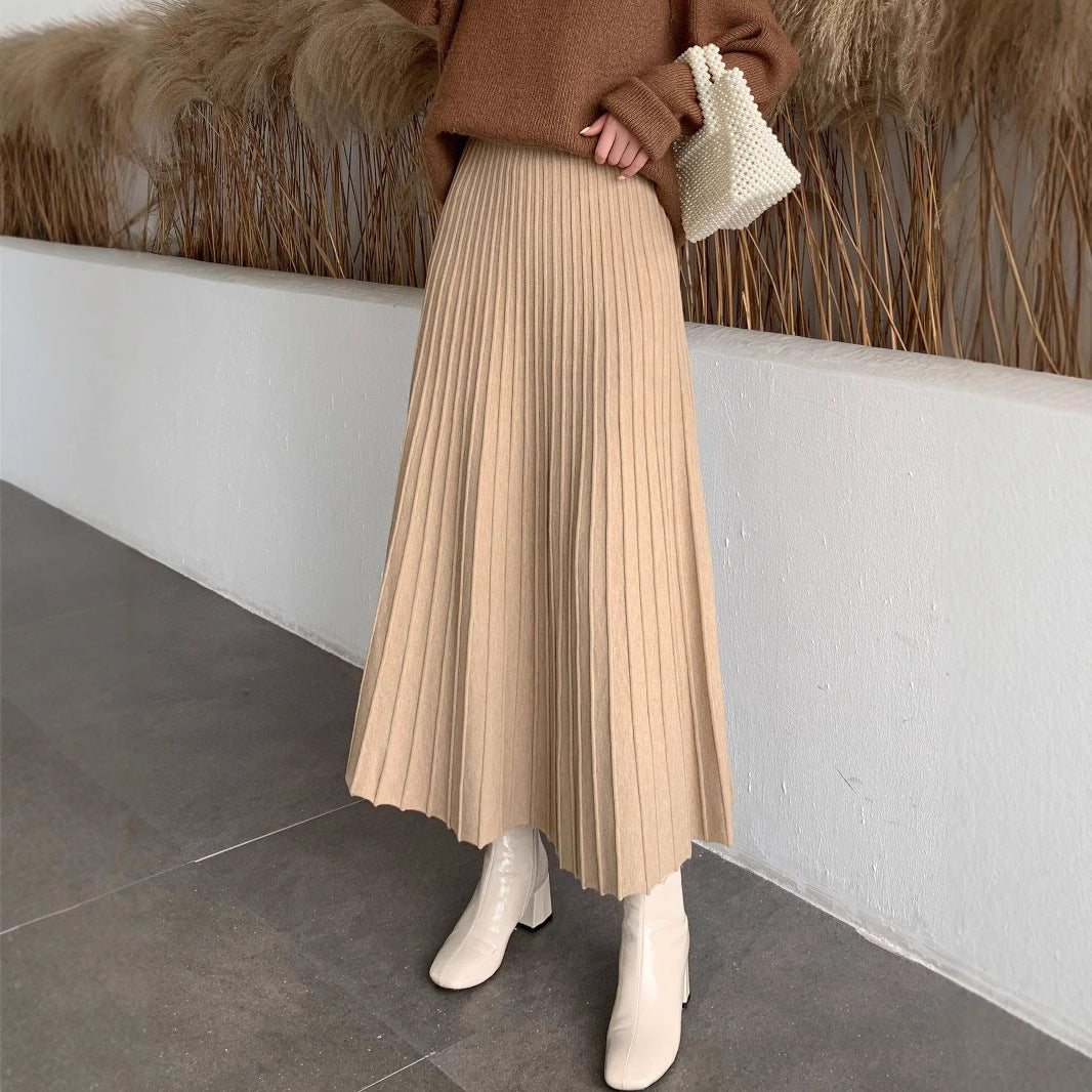 Damen Eleganter Plissee-Rock Drune