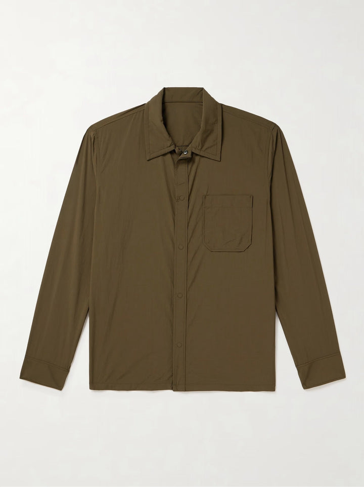Damen modische Langarm-Hemdjacke mit Tasche Drune