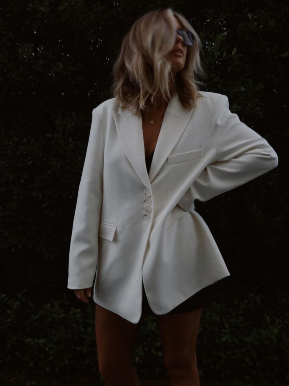 Damen Oversized Blazer mit Knopfdetails Drune