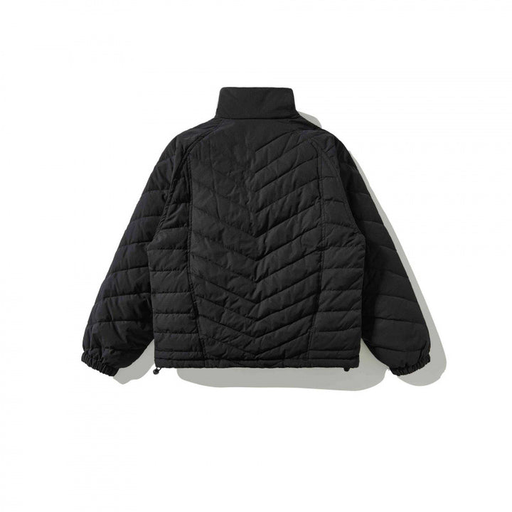 Unisex Gepolsterte Steppjacke mit hohem Kragen, Kordelzugsaum und elastischen Bündchen Drune