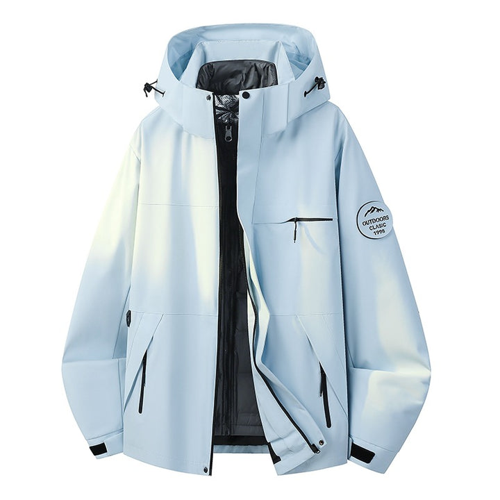 Herren Wetterfeste dreilagige Hardshelljacke mit verstellbarer Kapuze, verschweißten Nähten & Multifunktionstaschen Drune