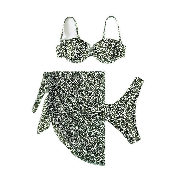 Damen Push-Up-Bikini mit elegantem Leopardenmuster Drune