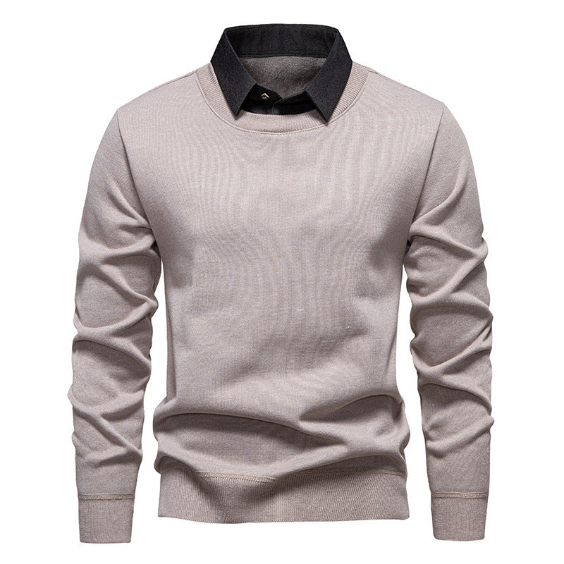 Herren nan Feinstrickpullover mit integriertem Hemdkragen und schmaler Silhouette Drune