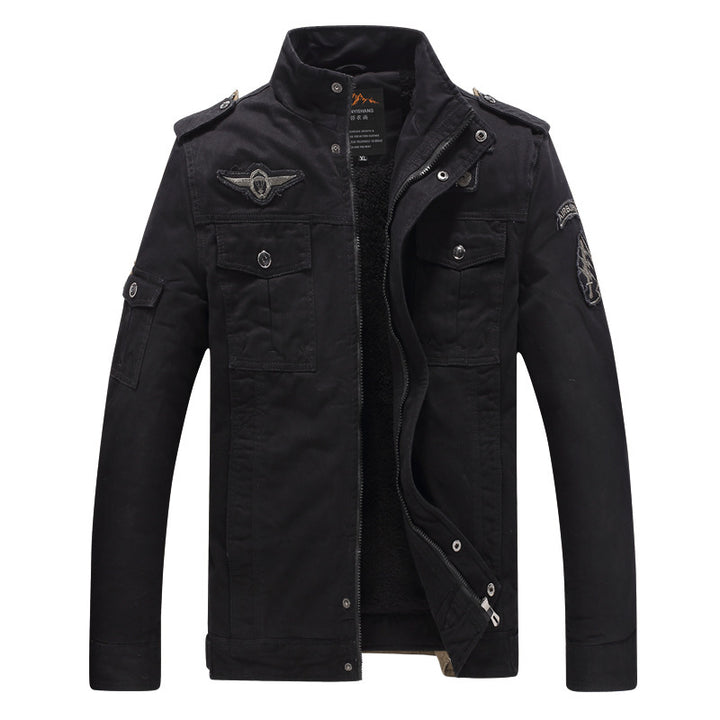 Herren Canvas-Fieldjacke mit Sherpa-Innenfutter, Utility-Taschen und Stehkragen Drune