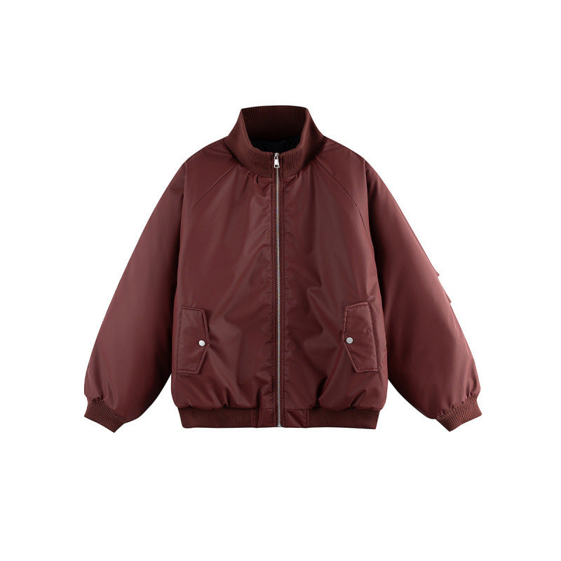 Unisex Boxy-Übergangs-Bomberjacke mit Stehkragen und Pattentaschen Drune
