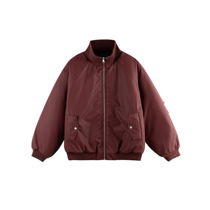 Unisex Boxy-Übergangs-Bomberjacke mit Stehkragen und Pattentaschen Drune