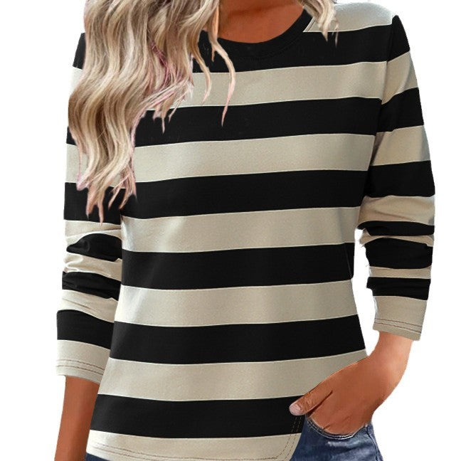 Damen Langarmshirt mit modernem Streifenmuster und bequemer Passform Drune