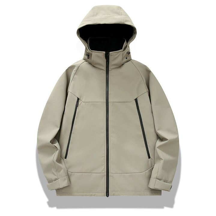 Herren Softshell-Outdoorjacke mit Kapuze wind- und wasserabweisend Drune