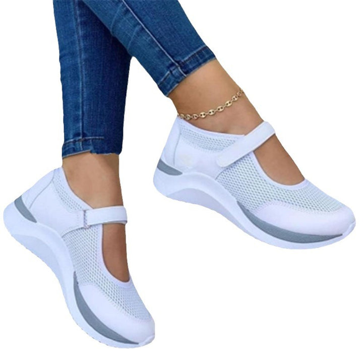 Damen Sportive Mary-Jane-Sneaker mit Klettverschluss und atmungsaktivem Mesh Drune