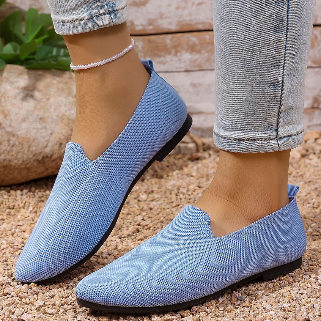 Damen nan leichte gestrickte Slipper mit Memory-Fußbett und rutschfester Sohle Drune