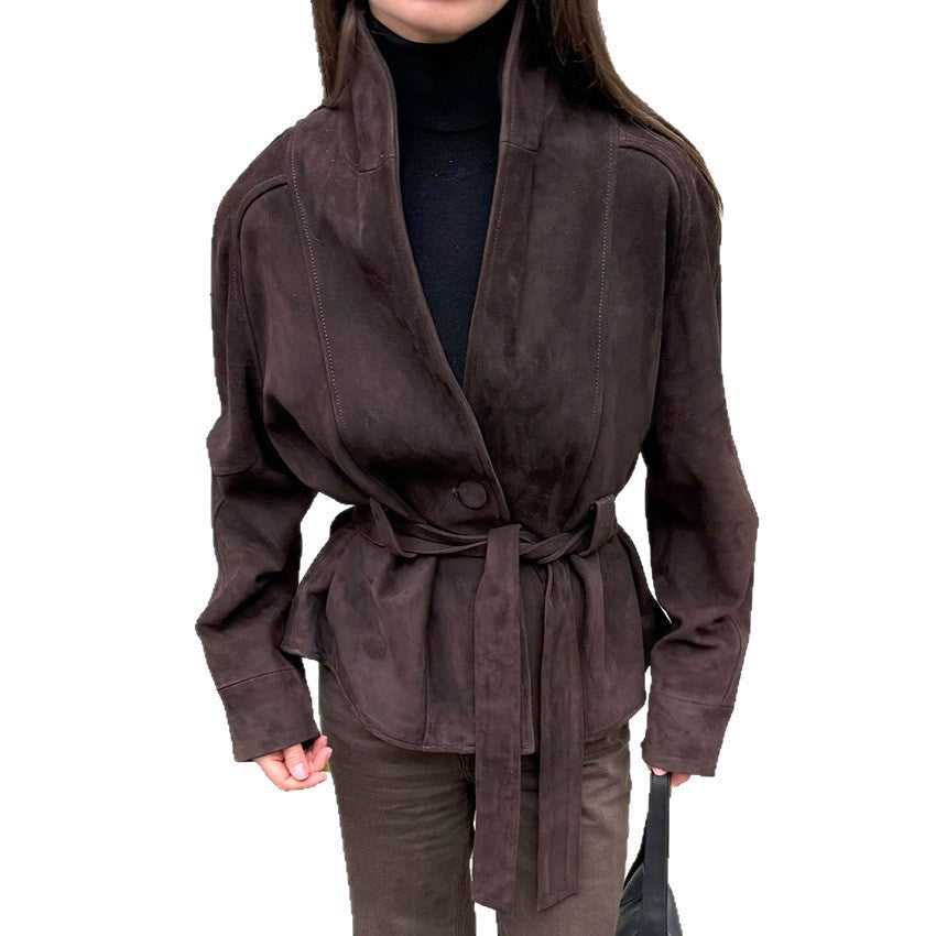 Damen Elegante Wendeblazerjacke aus hochwertigem Wildleder Drune