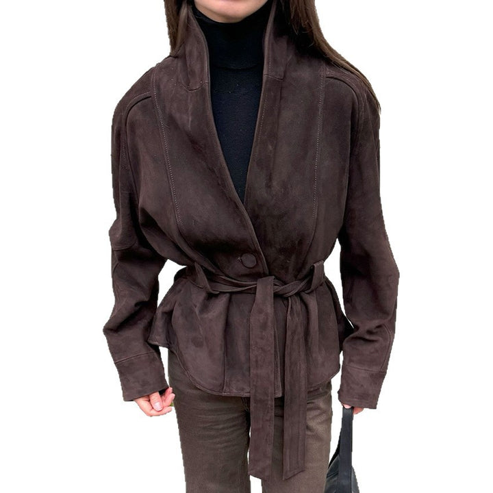 Damen Elegante Wendeblazerjacke aus hochwertigem Wildleder Drune