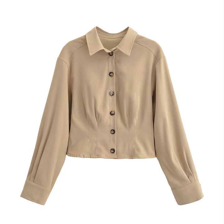 Damen Kurzjacke mit Hemdkragen und figurformenden Abnähern Drune