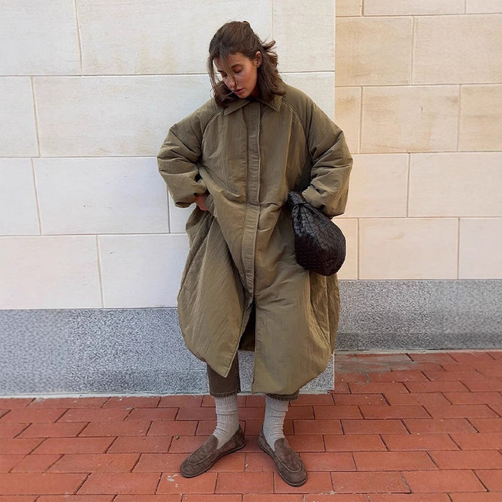 Damen Oversized Steppjacke mit elegantem Schnitt und praktischen Taschen Drune