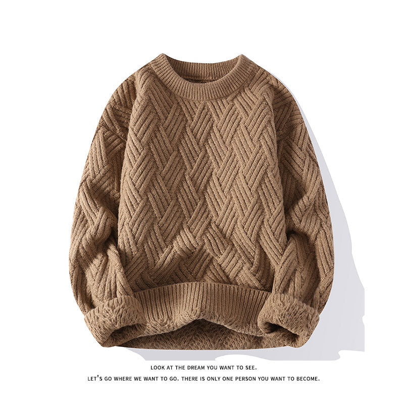 Damen nan grobgestrickter Oversize-Pullover mit Zopfmuster und elastischem Rippbund Drune